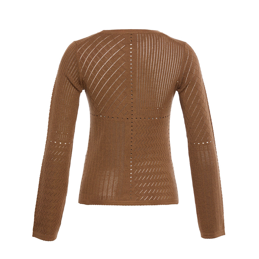 Martha Openwork Crew Neck Sweater