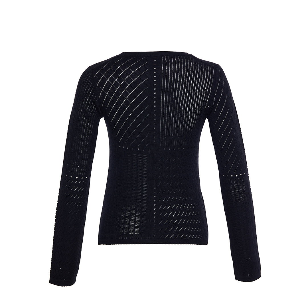 Martha Openwork Crew Neck Sweater