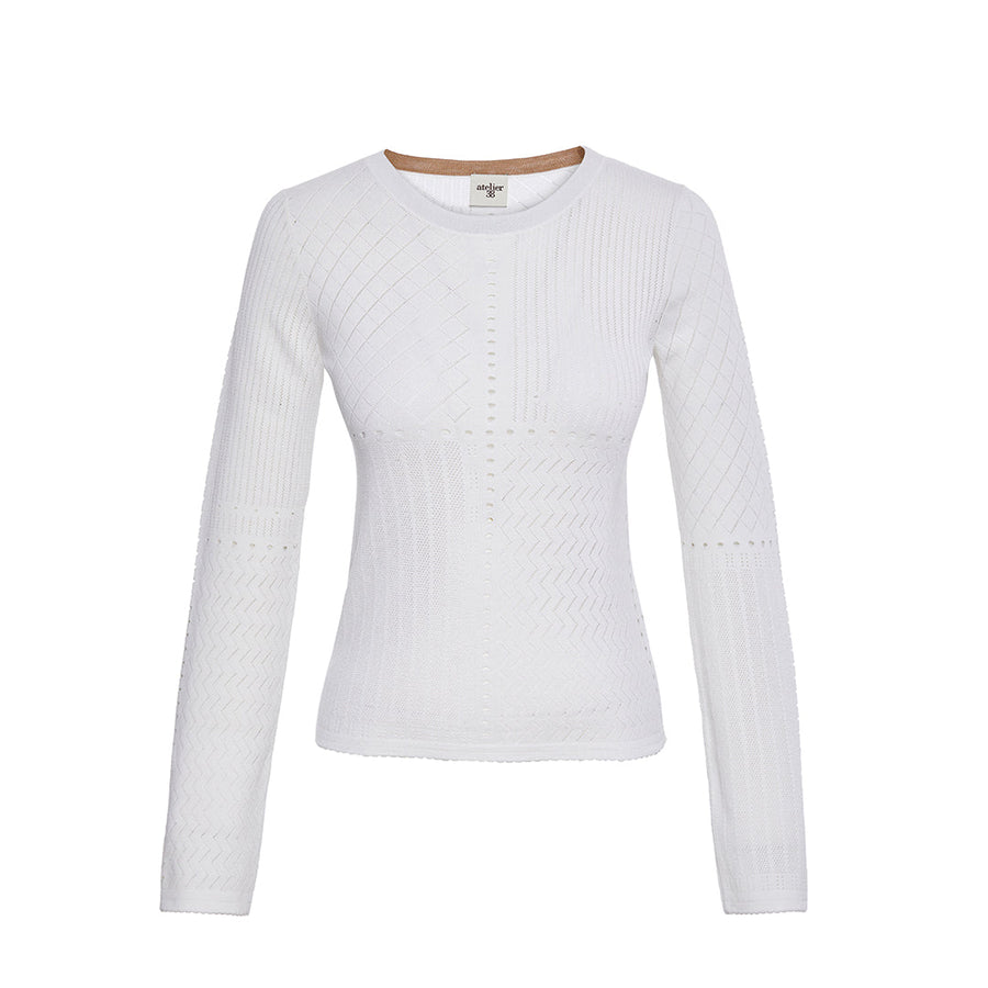 Martha Openwork Crew Neck Sweater