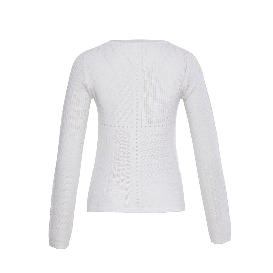 Martha Openwork Crew Neck Sweater