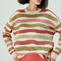 Sonia Wavy Loose Knit Sweater