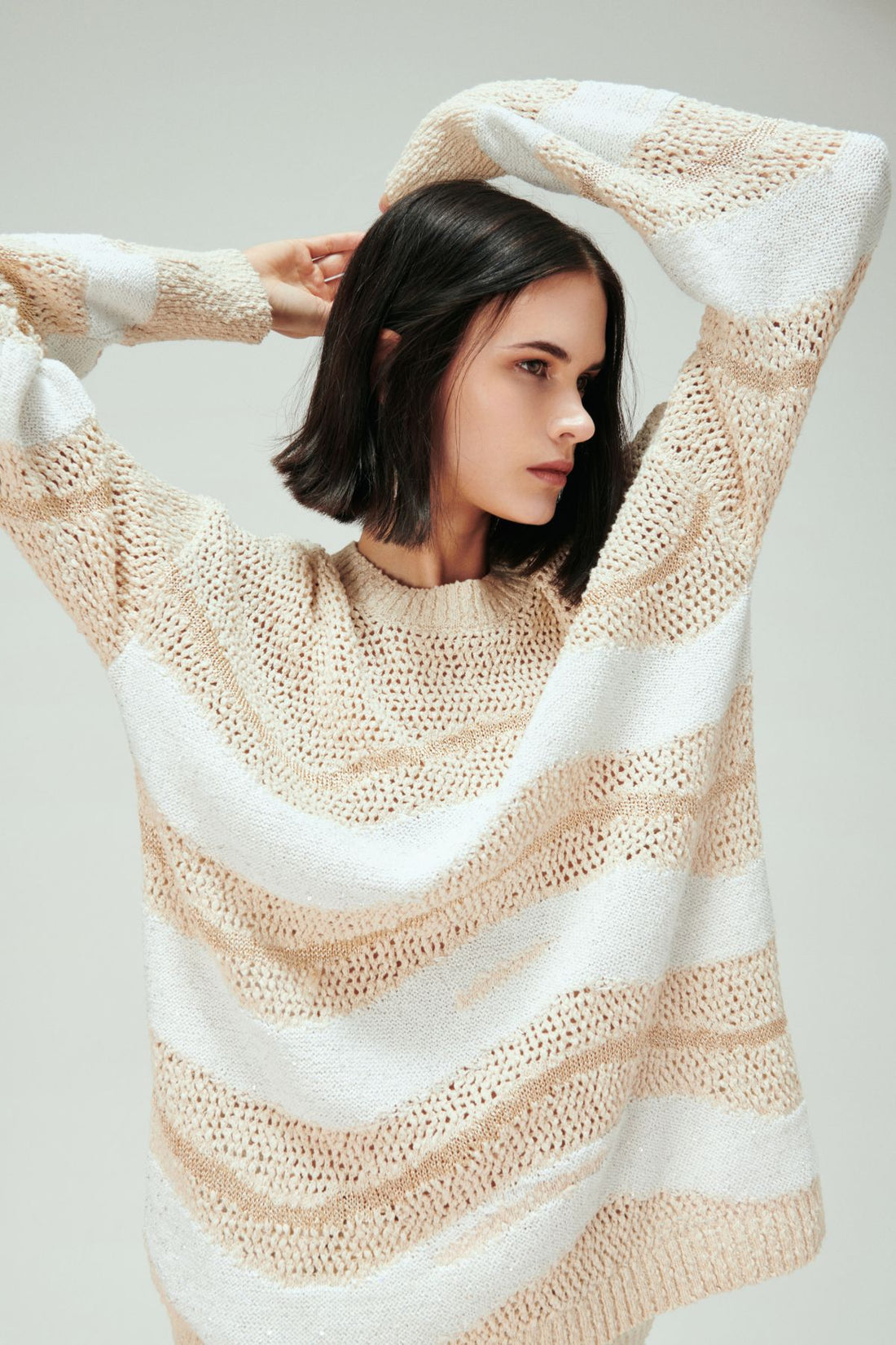 Brigette Wavy Loose Knit Sweater