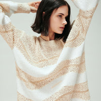 Brigette Wavy Loose Knit Sweater