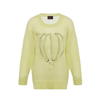 No.1 Yellow Balloon Print Mohair Sweater